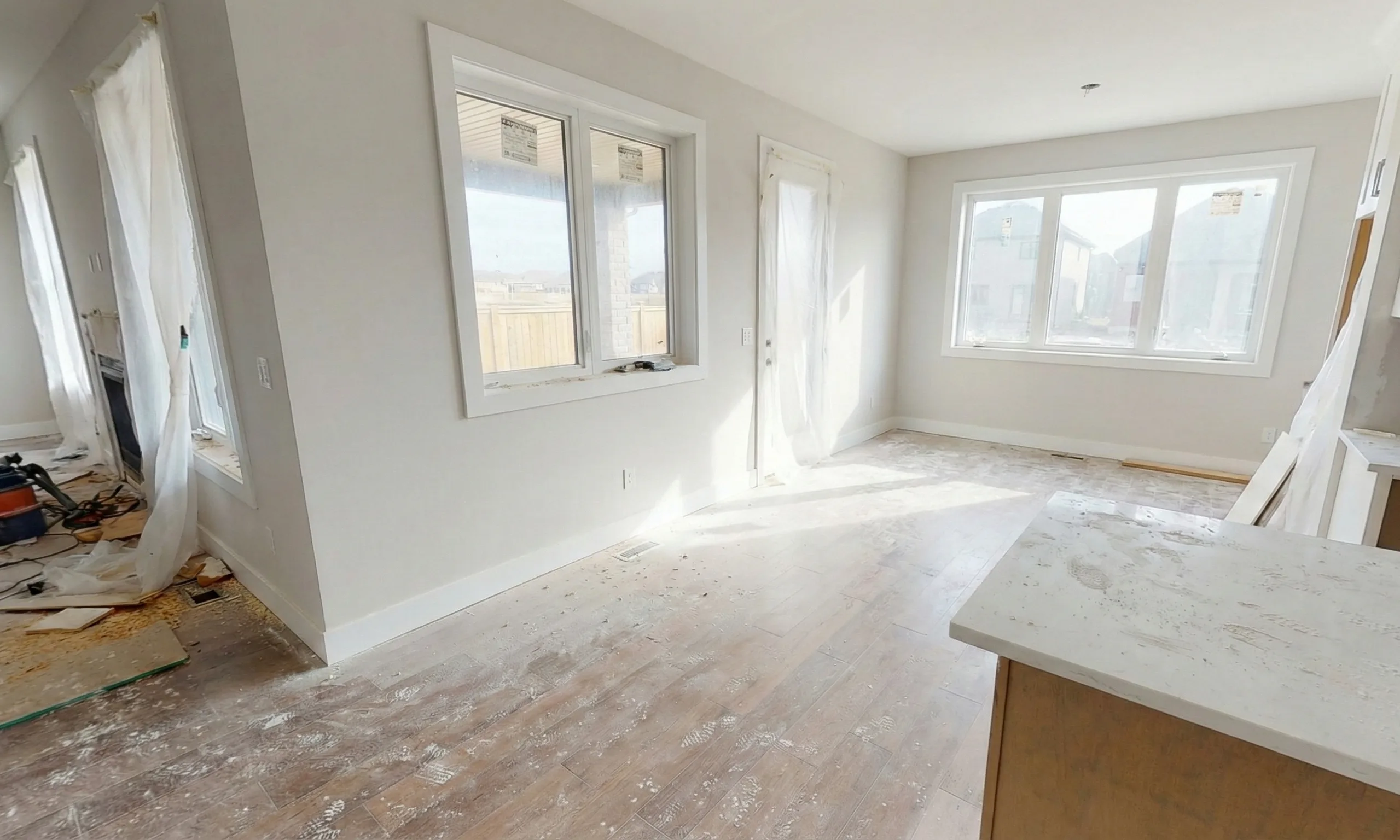 Before post-reno cleanup cleaning